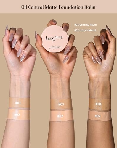 bayfree Tinted Moisture Foundation Balm, Foundation 24h Langzeit-Halt, Feuchtigkeitspflege, Leicht & Atmungsaktiv, Schweiß & Wasserdicht, Natürliches Finish, Buildable Coverage, Vegan Korean Makeup