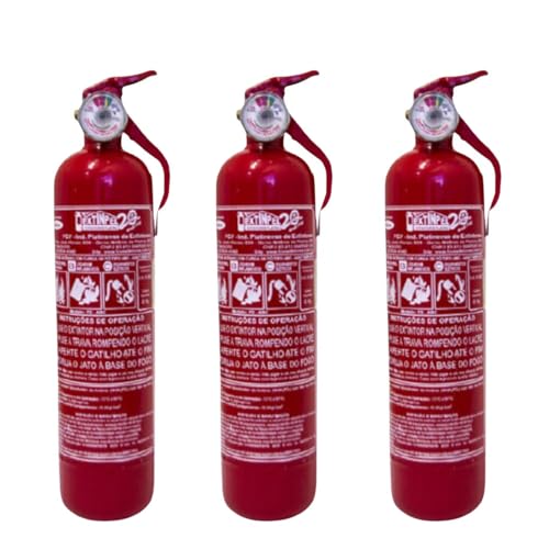 Kit 3 Unidades Extintor Automotivo 1kg Abc Fino - Universal 5 Ano...