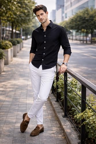 Image of Ben Martin Shirt for Men | Regular Casual Shirts for Mens' | Men's Casual Shirt's Slim Fit | Full Sleeve Cotton Shirts for Men's | Solid Shirt's for Mens Stylish | Formal & Casual Office Wear Shirts
