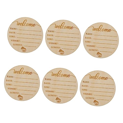 Milisten 6 Piezas Placa Conmemorativa Nacida Chico Equipo Del Bebé Signos De Nacimiento Del Bebé De Bebé Nombre Apuntalar Signo De Bebé De Un Mes Mensual Mamá Vivero Y De Madera