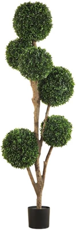 Árbol de boj artificial para puerta de entrada, plantas verdes realistas en maceta, 1,8 m (tamaño: 1,6 m)