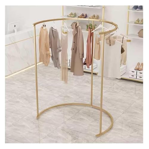 Portant à vêtements demi-rond en métal noir pour centre de magasin de mode