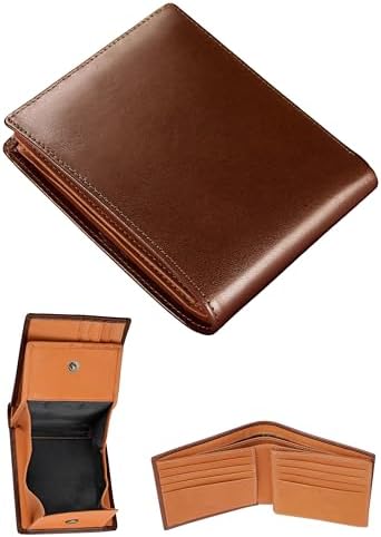 （23:30時点） [ファブリツィオ] 財布 メンズ 二つ折り ボックス型 小銭入れ メンズ財布 薄い 柔らかい 使いやすい イタリアン レザー 一流の革職人が作る 大容量 本革 (シャインダークブラウン)