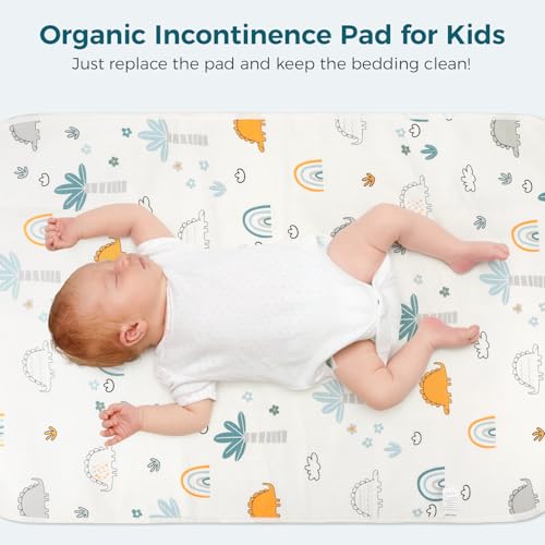 Image of Waterproof Crib Pad, Washable Baby Cotton Changing Pads,39 inchX27 inch(1 Pack), Pee Proof Mattress Cover Toddler Bed, Toddler Mattress