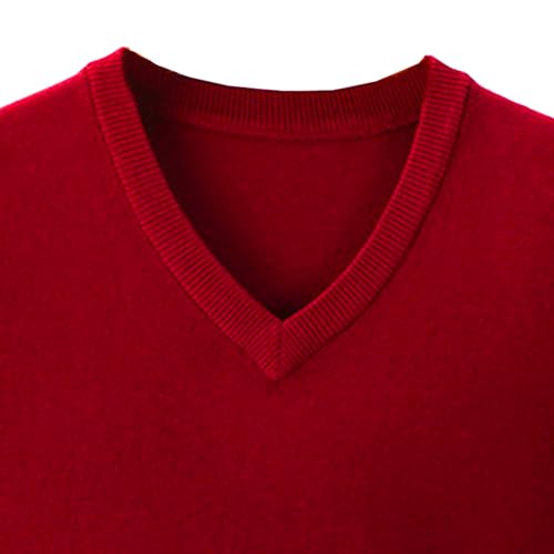 Maiyifu-GJ Men's V-Neck Slim Casual Knitwear Solid Color Soft Stretchy Vest Pullover Sleeveless Business Sweater3