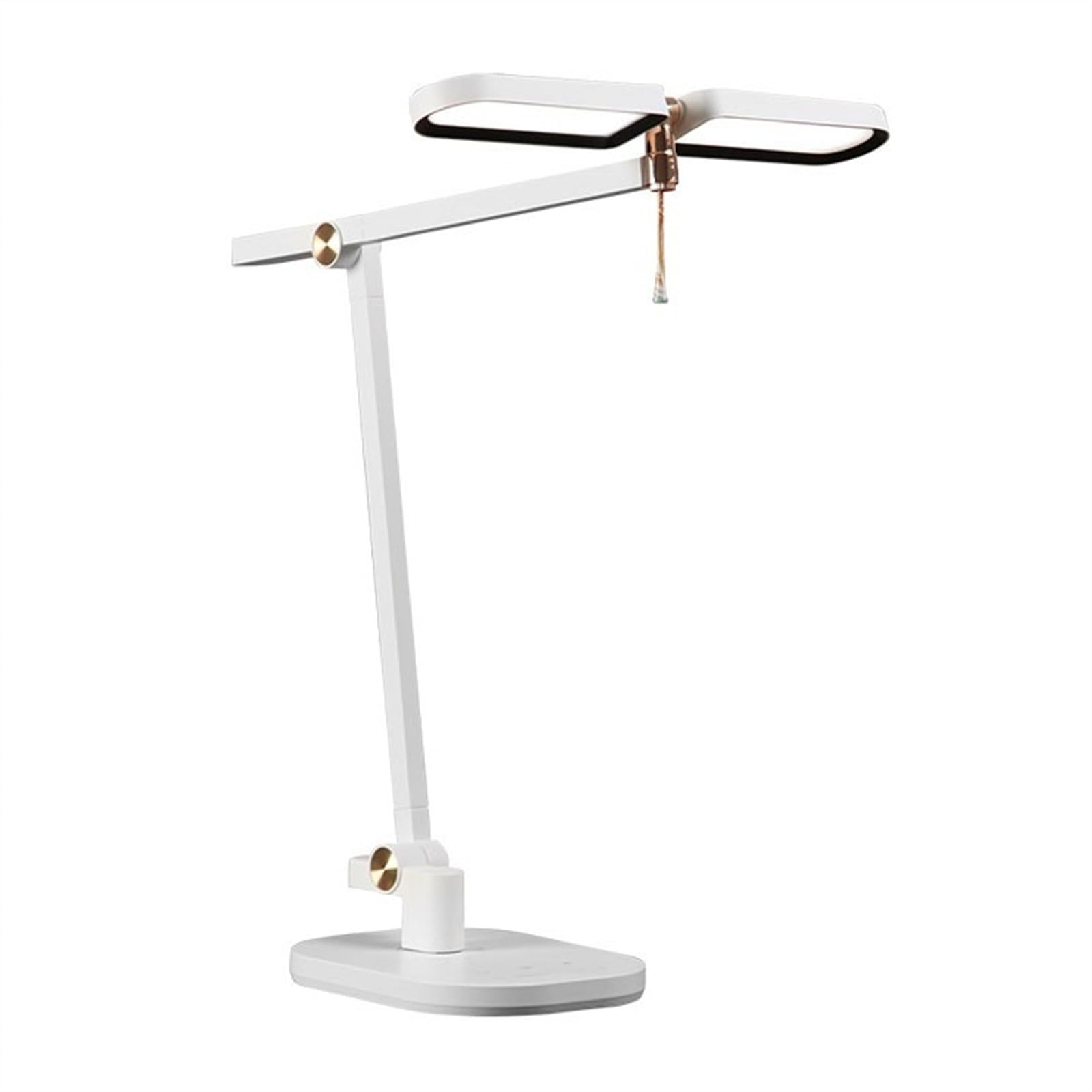 Lámpara Escritorio LED Lámpara de escritorio LED de metal de lujo, lámpara de escritorio con protección ocular de doble cabezal, luz de lectura regulable al tacto, 3 modos de color y atenuación contin