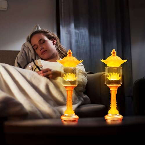 Image of Lotus Flower Lamp,Multi Color Adjustable Buddha Light for Home Altar(11 in) | Crystal Outlook;Alloy Base;Multi-scene;Fine Craft;Great Service