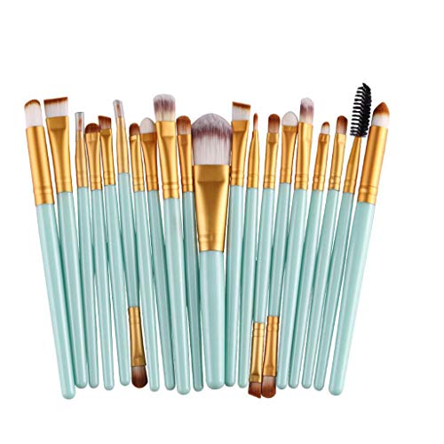 20PCS Make Up Brush Sets, Foundation Eyebrow Eyeliner Blush Cosmetic Concealer Brushes (Gold)