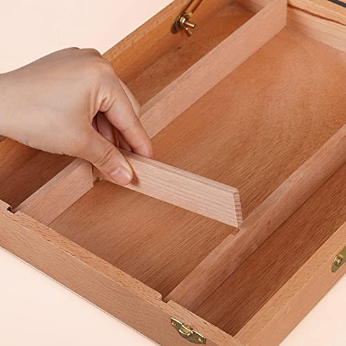 Cavalete de de madeira ajustável, estojo de armazenamento de de portátil premium de madeira para des