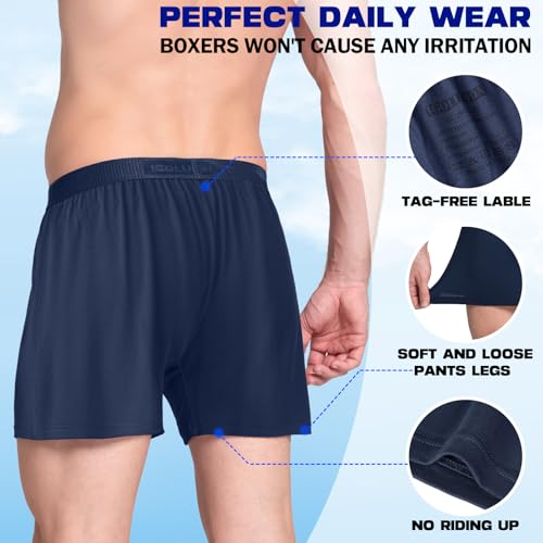 IGOLUMON Mens Underwear Boxer Shorts 5 Pack Bamboo Rayon Boxers for Men Classic Relaxed Fit Boxer Shorts with Button Fly4