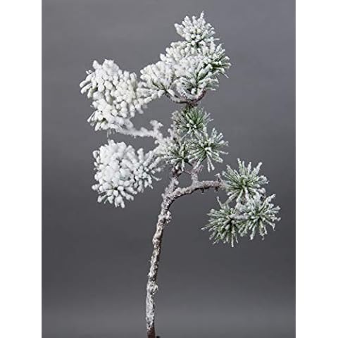 Seidenblumen Roß Japanischer Pinienzweig mit Schnee 36cm JA Kunstzweig künstlicher Tannenzweig künstliche Pinie Tanne Cover