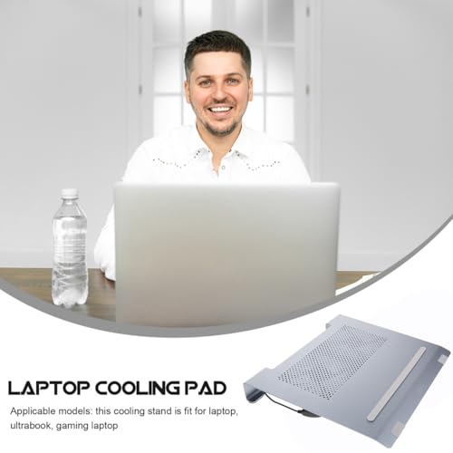Base de enfriamiento para portátil con doble ventilador de aluminio miniatura 5