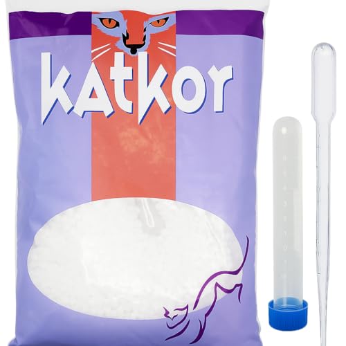 Katkor Cat Urine Sample Kit - Non-Absorbent Cat Litter for Urine Collection Includes Pipette & Tube 200g - Hygienic Cat Urine Sample Kit for Testing & Diagnosis