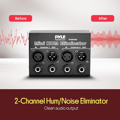 Image of PYLE-PRO PHE400 Hum /Noise Eliminator 2-Channel Box with TRS Phone and XLR Inputs /Outputs