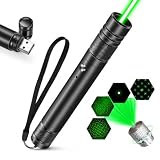 Genérico Linterna LED Recargable por USB, Alta Potencia, Negra, Ideal para Astronomía y Actividades al Aire Libre