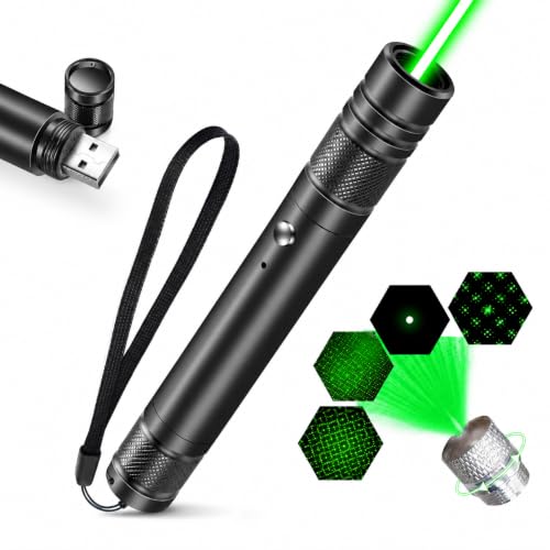 Genérico Linterna LED Recargable por USB, Alta Potencia, Negra, Ideal para Astronomía y Actividades al Aire Libre
