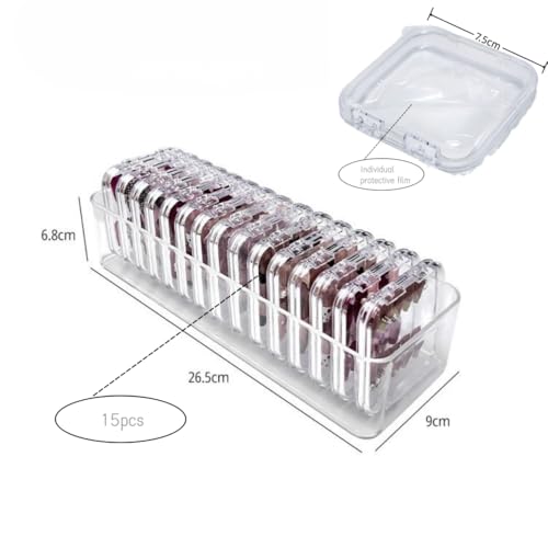 Image of 15PCS Press On Nail Packaging Boxes with Big Storage Containers Boxes Hinged Lid and Rectangle for Bracelet Making DIY Jewelry Badge Craft Nail Storage