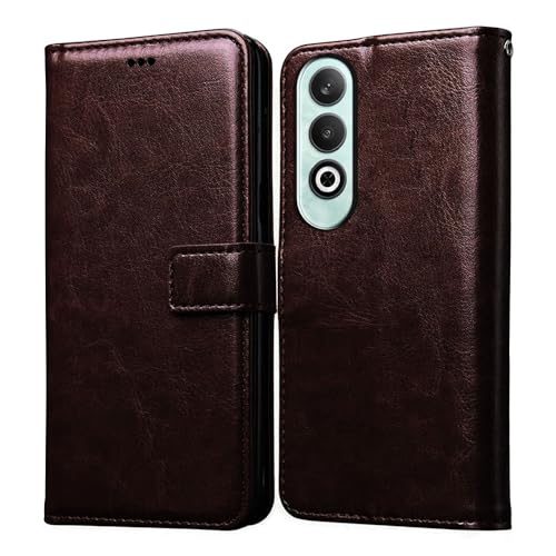 Image of amazon basics Flip Leather Mobile Cover (Soft & Flexible Back case) for OnePlus Nord CE4 5G (Coffee)