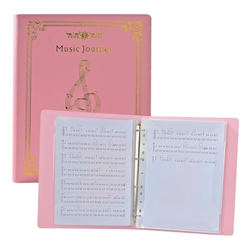 Classeur de partitions de musique A4 noir avec 4 anneaux amovibles pour musiciens