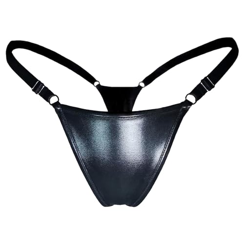 Damen Unterwäsche Leder Dessous Frauen für Sex Reizwäsche String Tanga Erotik Slip Lingerie Erotische Höschen Pantys Damenwäsche Underwear Unterhosen Bikini Hüftslip