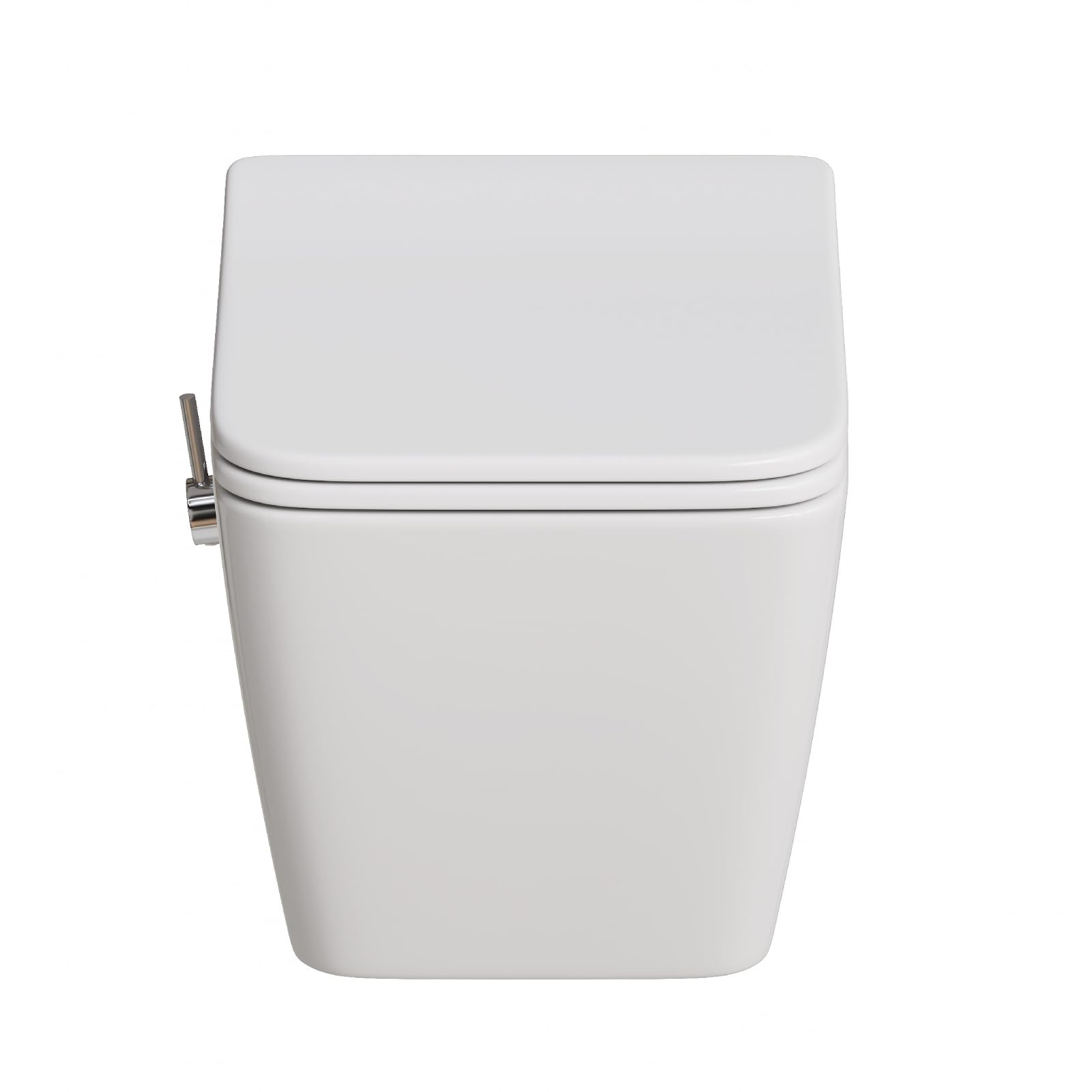 Inodoro de ducha sin borde con boquilla integrada, inodoro Taharet con grifo de agua fría/caliente, inodoro colgante rectangular, de pared blanco con nano, inodoro con tapa de inodoro con descenso