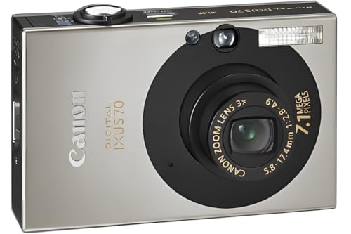 Canon IXUS 70 - Fotocamera digitale da 7 MP, zoom ottico 3x, display da 6,4 cm (2,5'), colore: Argento/Nero