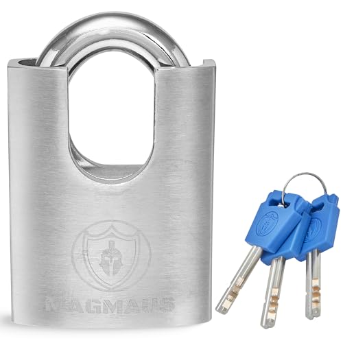 Magmaus® SDL50 [Never-Rust] Outdoor Padlock Heavy Duty Waterproof - [High Security Anti-Cut Shackle] - Ideal for Sheds, Gates, Containers