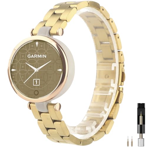 Correa metálica para reloj Garmin Lily acero inoxidable dorada miniatura 1