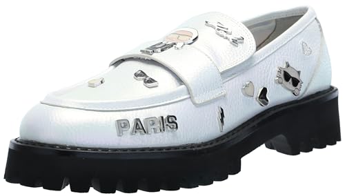 Image of Karl Lagerfeld Women's Gaston Lug Sole Loafer with Pin Embellishments