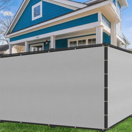 Buzzbazaar 8' x 20' Gray Heavy Duty Privacy Fence Screen - Commercial Grade Shade Cover with Brass Grommets, Outdoor Wind Block & Yard Barrier, Customizable Size
