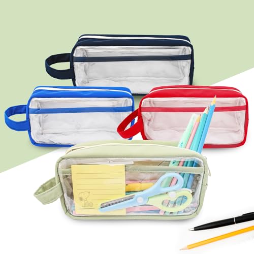 Image of Large Capacity Pen Bag, Organizer, Multiple Compartments, Water Resistant, for Office, Travel, Arts and Crafts(BLUE)