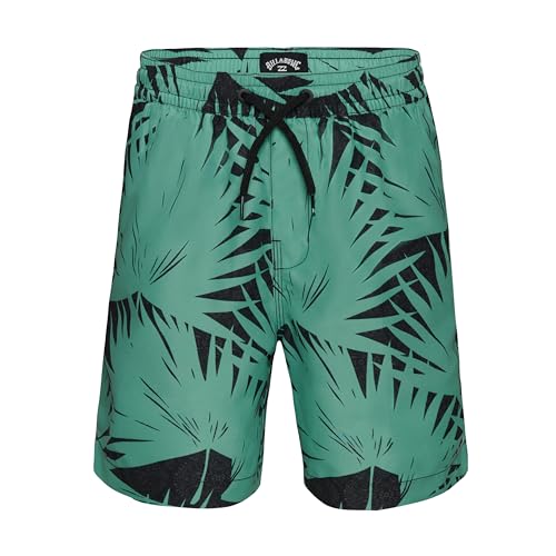 Billabong Jungen Layback 4-Way Stretch Swim Trunks with UPF 50+ Sun Protection, Quick Dry Bathing Suit Badehose, Schwarze Line-up, 14-16