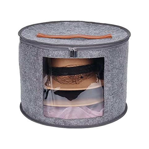 Hat Boxes for Women Storage Hat Box Travel Case Foldable Hat Storage Box with Lids Hat Organizer Cowboy Hat Holder Hat Storage for Various Types of Hats Toys,Gray Cover