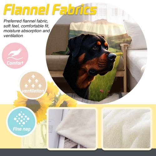 Rottweiler 200 x 220 koc polarowy z nadrukiem, wygodny i oddychający koc na łóżko dla dorosłych i dzieci, utrzymuj ciepło zimą