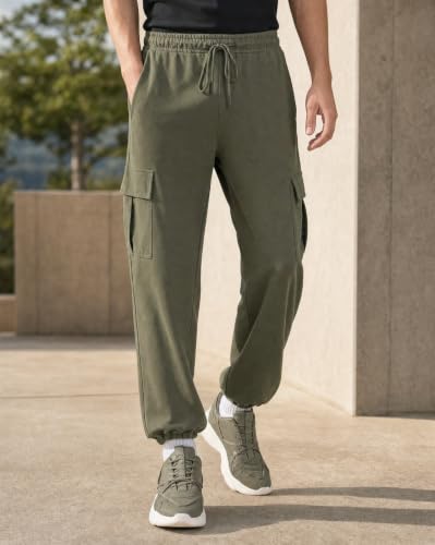 Image of Nobero Joggers for Men | Oversized Fit | Elasticated Waist with Drawcord | Soft & Breathable Fabric | Loose Track Pants | Casual & Streetwear