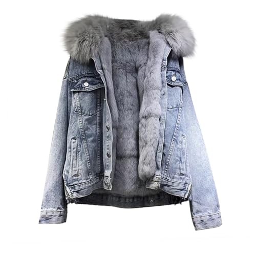 Winter Coats for Women Thickened Jean Jackets Warm Wool Outwear Parka Shacket Sherpa Fleece Lined Denim Jacket Pockets