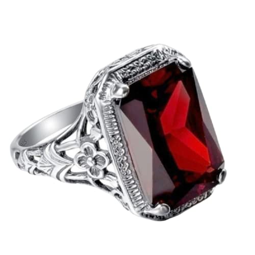 Elegant Huge Natural 3.5Ct Tanzanite 925 Silver Ruby Ring Women Wedding Engagement Size 6-10
