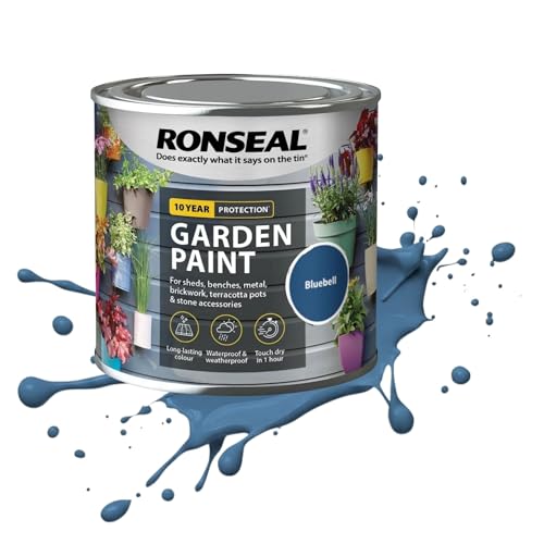 Image of AOC24 750ML Garden Paint Bluebell, Water Based Outdoor Paints, Long Lasting Weather Resistant, Fast Drying Color for Wood, Bricks, Pots, Anti Crack Peeling DIY Paint (Bluebell, 750 M L)