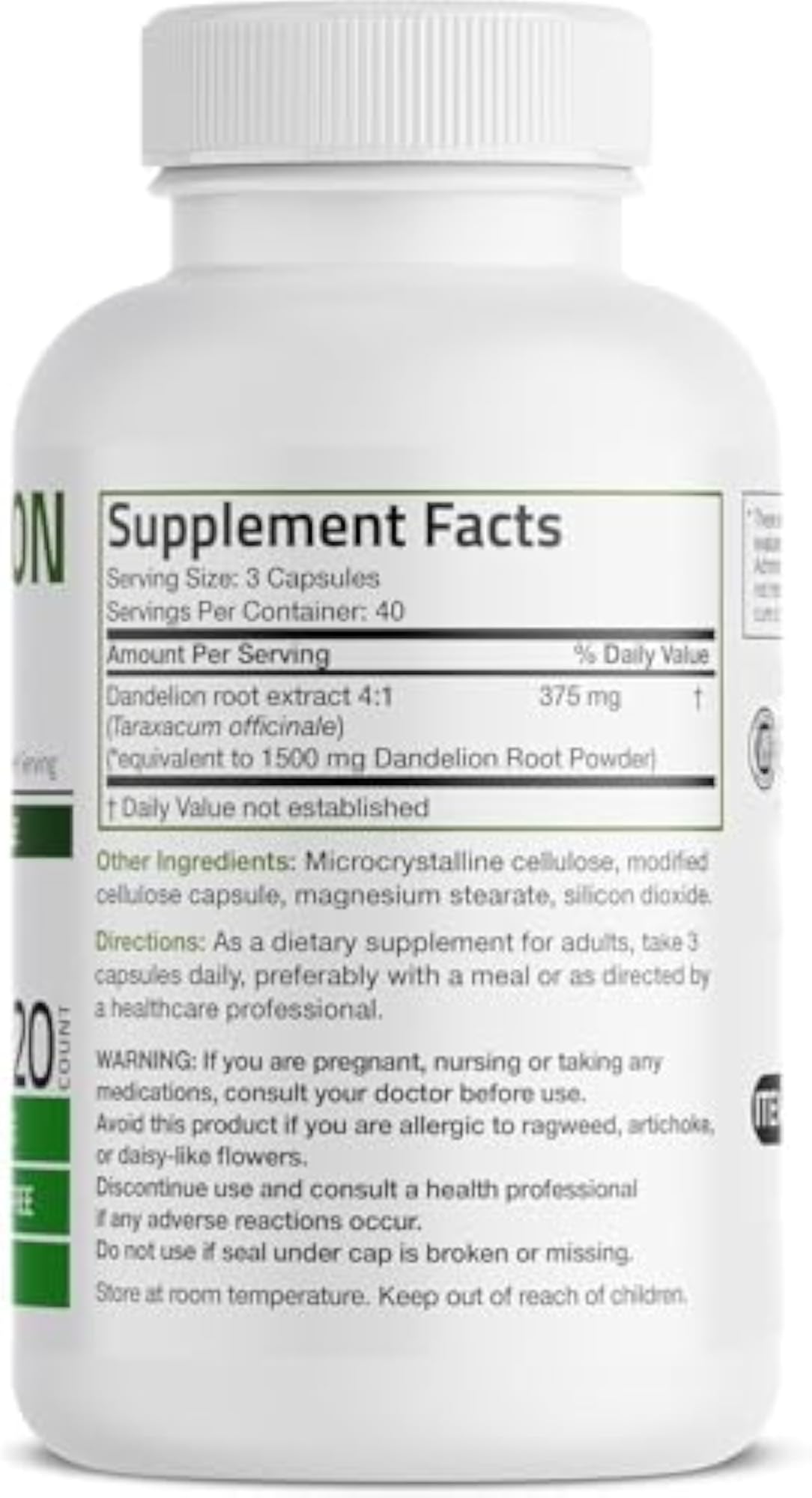 Dandelion Root High Potency Supplement, 120 Vegetarian Capsules