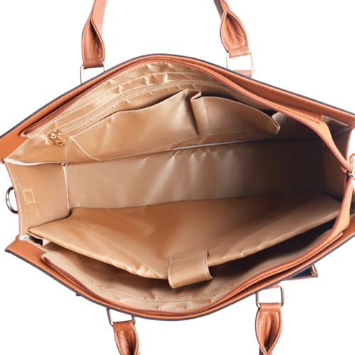 Image of HORRA 13 Inch Laptop Bag For Women Office use with Padded Laptop Compartment and Extra Pouch | Laptop Tote Handbag for Work| For College| Vegan Leather Handbag | Daily & Travel Use