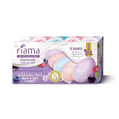 Skin Barrier Strengthening Moisturizing Soap Bar 125gx5, Japanese Hokkaido Milk Celebration Pack of 5, Non-Sticky Soft Skin | 1/3rd Moisturizers | Blu