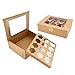 Paquete de 10 cajas de papel kraft para magdalenas con ventana e insertos, cajas de panadería marrón para galletas con cordel de yute y pegatinas para cupcakes, galletas, postres, pasteles