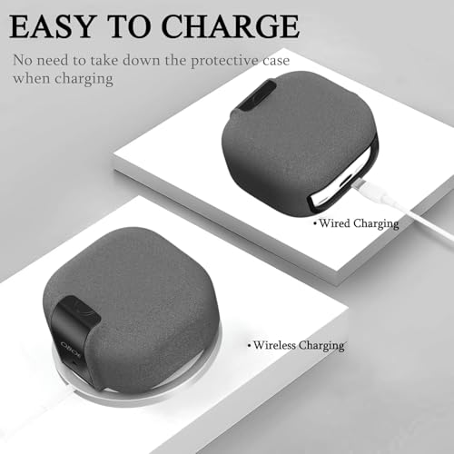 Image of Oboe Aegis Case 'Compatible with' Samsung Galaxy Buds 4 & 4 Pro Case with Phone Stand & Keyring (Stone Grey) [Buds & ChargingCase NOT Included]