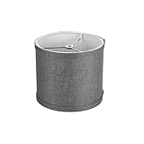 Urbanest Classic Drum Burlap Lampshade, 8-inch by 8-inch by 7-inch, Denim Grey