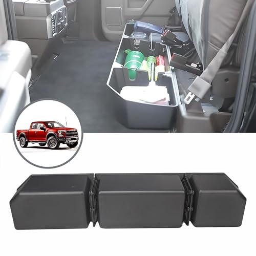 WANGDUOYU Rear Under Seat Storage Box Compatible with 2015-2024 Ford F150 SuperCrew Cab & Crew Cab; 2017-2024 Ford F250 F350 F450 F550 Super Duty Crew Cab - Thumbnail 3
