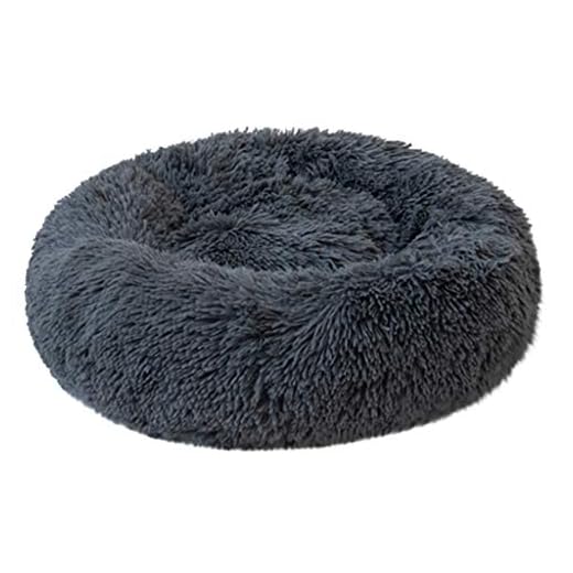 ABenxxou Chien lit, Chaud Tapis de Chien Rond Coussin Grande Taille Panier Lavable pour Chat Animaux de Deluxe Moelleux Lit pour Animal (XXL(diamètre de 70cm， Hauteur de 20cm), Bleu foncé)