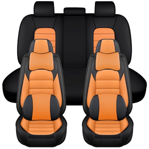 Image of Deluxe Full Covers for Volkswagen Golf SportWagen 2015-2019, Black-Orange