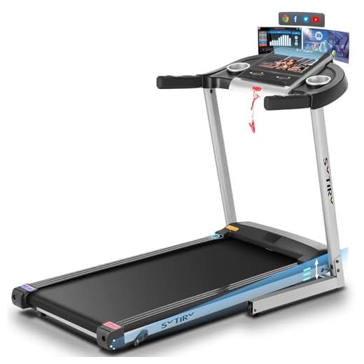 SYTIRY Treadmill with Touch Screen,3.25HP Treadmills for Home with TV and WiFi,Smart Foldable Treadmill with Music,3D Virtual Sports Scene,Popular APP for Social Networking,Walking/Running