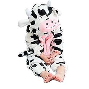 Baby Animal Kostuums Unisex Peuter Onesie Flanel Koe Leeuw Cartoon Kostuums Peuter Cosplay Jumpsuit