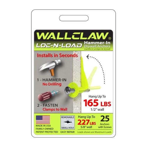 WallClaw LOC-N-Load Hammer-In Drywall Anchors